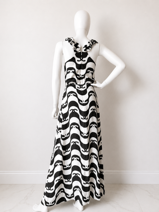 Chanel Wave Rare Maxi Floral Silk Dress