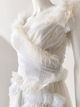 Dolce & Gabbana Runway Feather Ruffle Gown