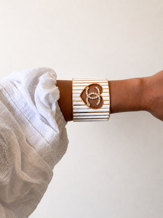 Chanel Rare Heart Cut Cuff Bracelet