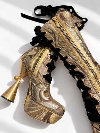 Louis Vuitton 2009 Runway Gold Boots