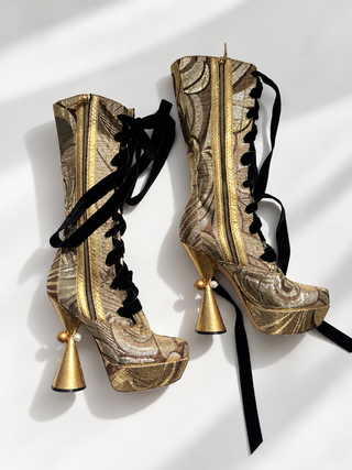 Louis Vuitton 2009 Runway Gold Boots