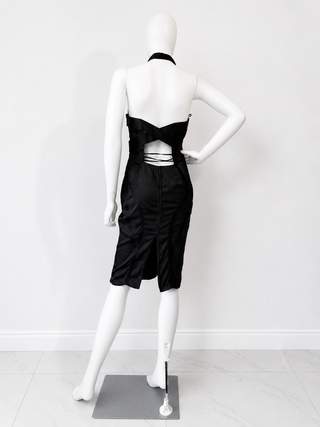 Gucci By Tom Ford Black Halter Runway Dress