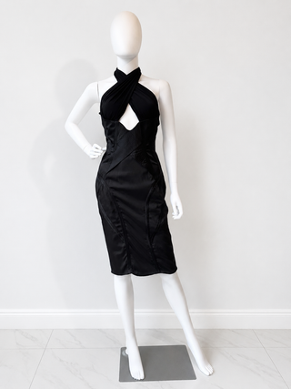 Gucci By Tom Ford Black Halter Runway Dress