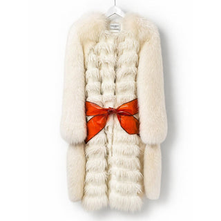 Yves Saint Laurent by Tom Ford 2003 White Fur Runway Coat
