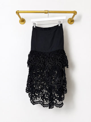 Chanel 2014 Runway Black Cutout Skirt