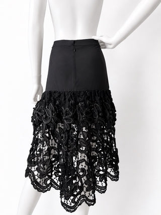 Chanel 2014 Runway Black Cutout Skirt
