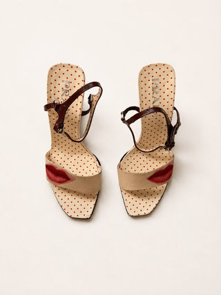 Prada Lip Print 2000 Cutout Heels