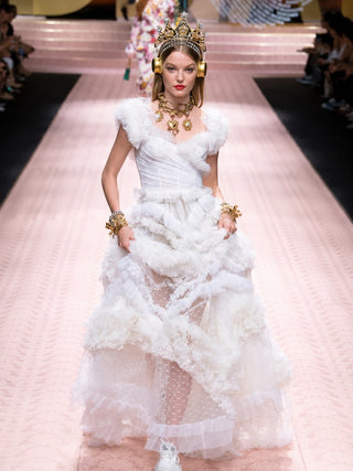 Dolce & Gabbana Runway Feather Ruffle Gown