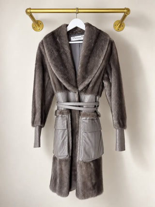 Christian Dior Leather & Mink Fur Coat