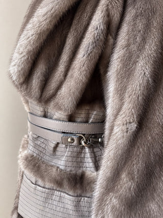 Christian Dior Leather & Mink Fur Coat