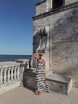 Chanel Wave Rare Maxi Floral Silk Dress